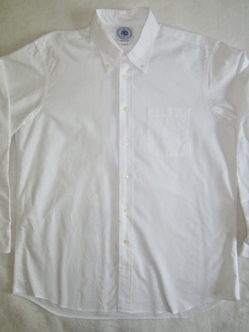 J PRESS Made in USA White Oxford Cloth Button Down Shirt Men's Large - Picture 3 of 10